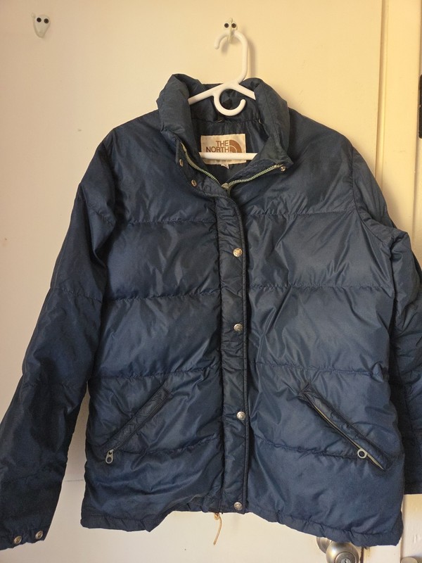 VINTAGE North Face Jacket Ladies Blue Down Puffer Outdoor USA MADE Large 