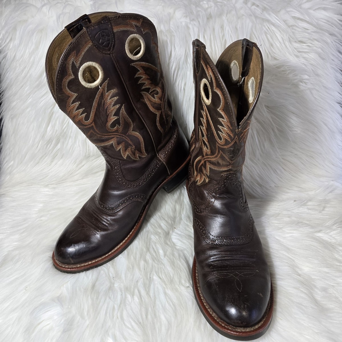 ARIAT Roughstock ATS Cowboy Boots Mens Size 9 1/2 B Brown 