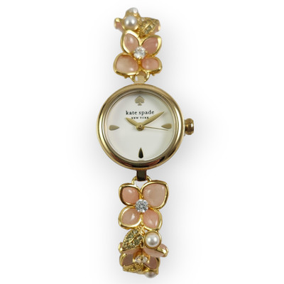 NEW Kate Spade Monroe Pink & Gold Flower Link Crystal Bracelet