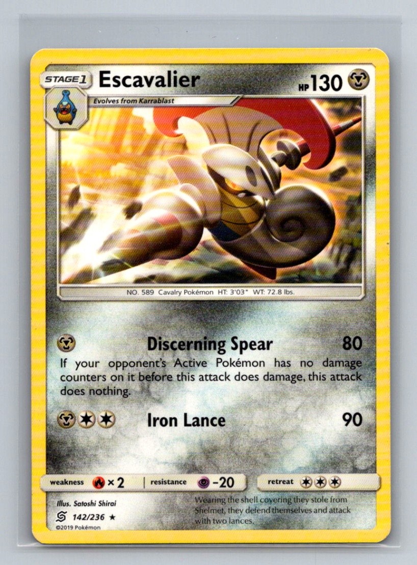 Escavalier Normal Rare SM - Unified Minds SM11 Metal 142/236 Pokemon Card TCG