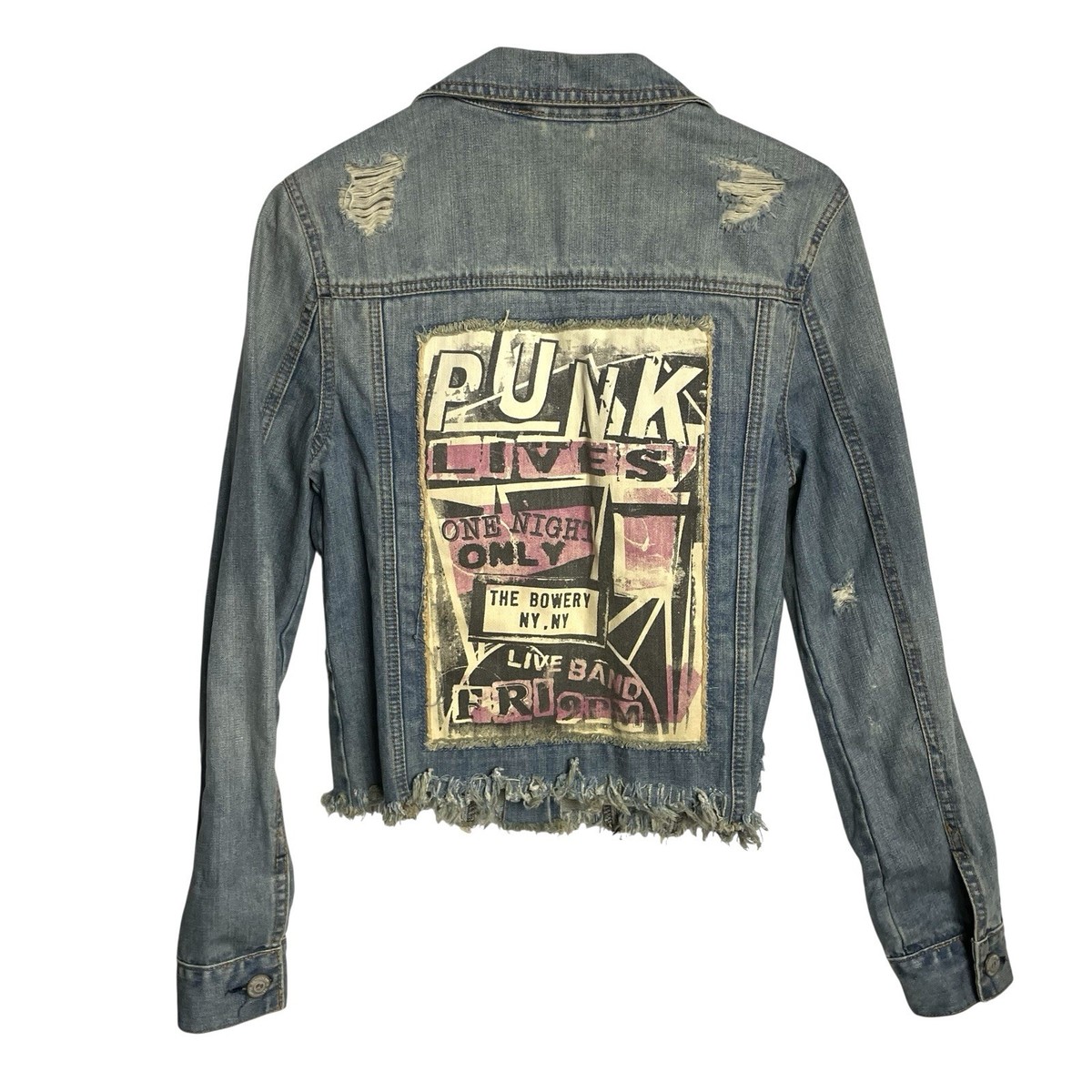 Bethany Mota Punk Lives Denim Jacket Womens S Blue