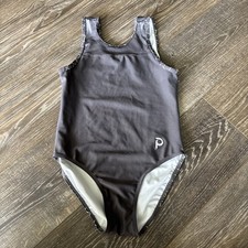 Plum Practicewear Gymnastics Leotard Flip Side Abstract Gray Print Size LC
