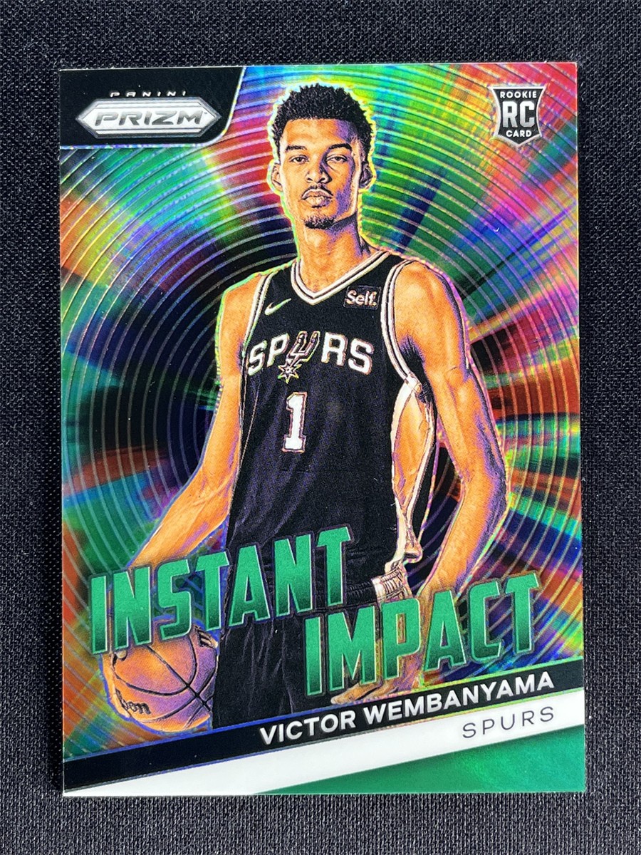 2023-24 Panini Prizm Victor Wembanyama #3 Instant Impact Green Prizm RC Rookie