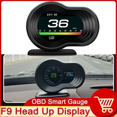 F9 OBD HUD Head-up Display On-board Computer Digital Speedometer Gauge Tachomete