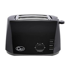 Image of Quest 2-Slice Toaster Black Wide Slots Cancel Reheat Defrost 6 Browning 800W