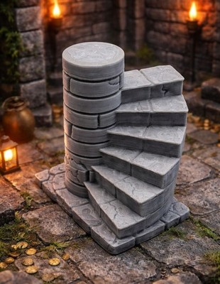 Stair Scatter Terrain -32mm Scale - D&D - RPG - Village Add-on 