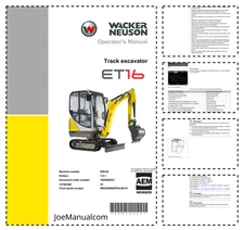 Wacker Neuson ET16 Mini Excavator Operators Manual PDF