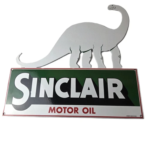 Vintage Sinclair Gasoline Sign - Dino Service Station Pump Porcelain Sign