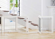 96-Inch Extra Wide 30-Inches Tall Dog Gate with Door Walk Through, Freestanding