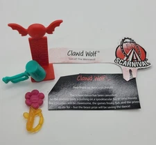 Monster High Scarnival Clawd Wolf Red High Striker W/ Blue Bone Hammer - Flower