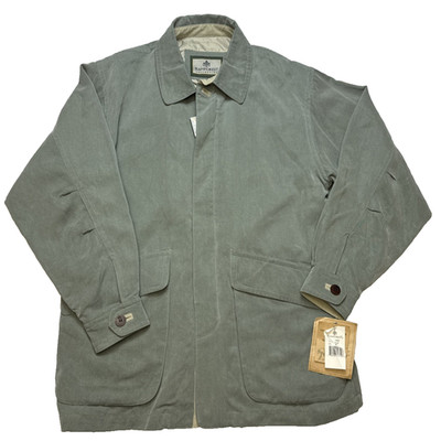 Rainforest Collection Mens M Green Tencel Lyocell Water Proof Button Zip Lined