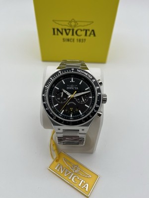 Invicta Mens Speedway GEARSHIFT 44mm Chronograph Black Dial SS Bracelet Watch