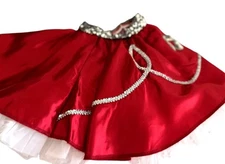 Dansco Fina Red/ Silver  Competition Dance Acting Costume Skirt Child LC