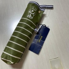 Women Polo Ralph Lauren Folding Umbrella Rain Bear Green Stripes Unused Vhtf USA
