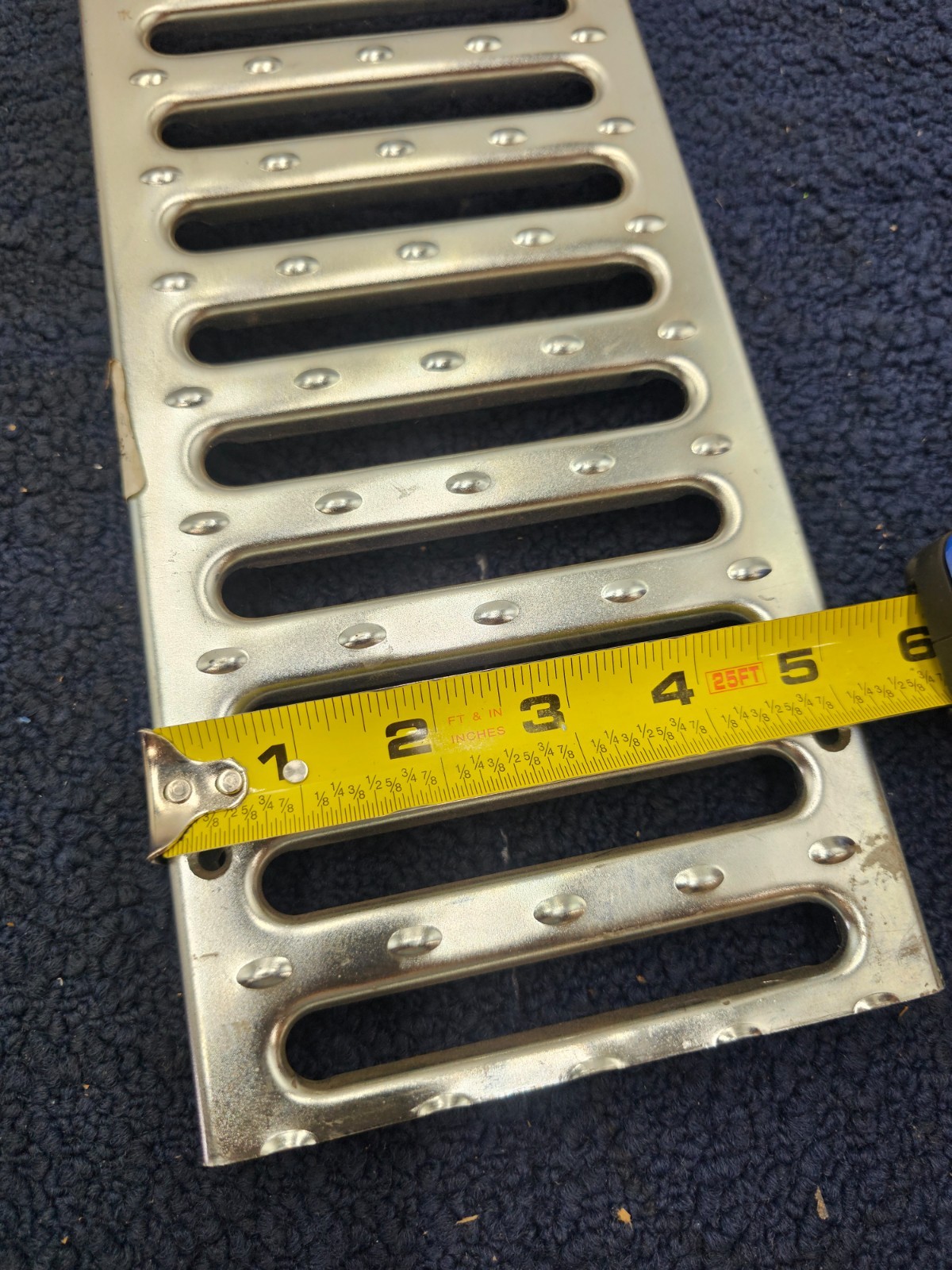 NDS 824 5 in. Pro Series Channel Drain Grate, 5-1/4 in. wide x 19-5/8 in. Galv