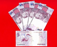 5x Brazil 5 Reais, 2010, P-253f, UNC