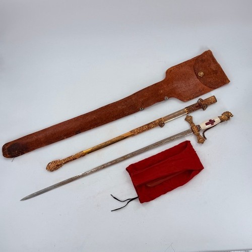 Vintage Henderson-Ames Knights Templar Masonic Fraternal Sword Scabbard Sheath
