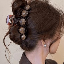 1pc Large Pearl Hair Claw Clip Elegant Acrylic Hairpin Fashion Women Accessories