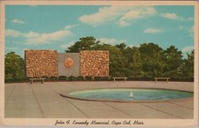 John F Kennedy Memorial Cape Cod Massachusetts Posted Chrome Vintage Post Card