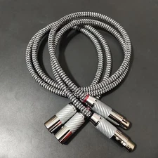 Pair OFC Copper 4* 18awg Silver Plated Audio RCA XLR Cable Audiophile signal