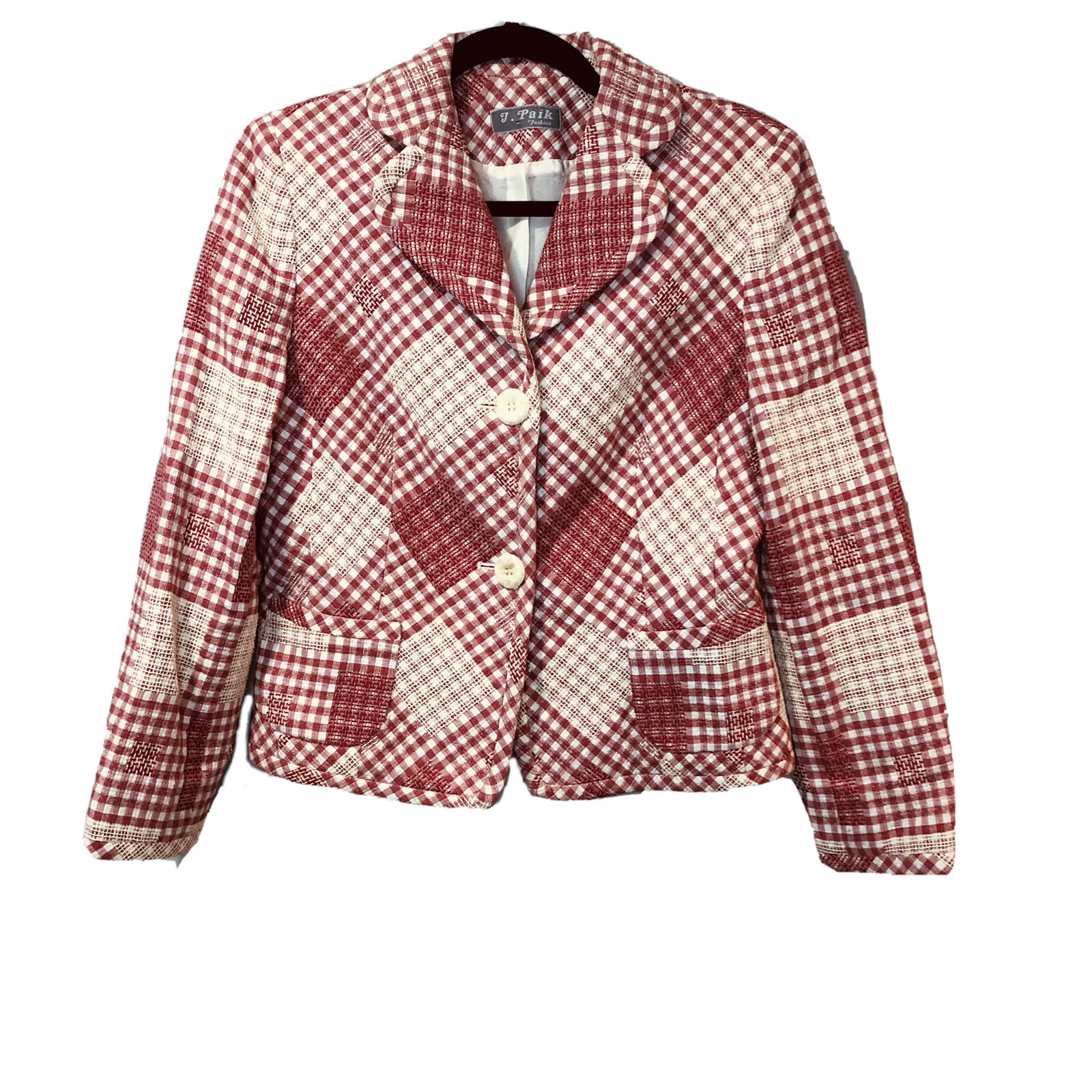 Vintage Cottagecore Gingham Plaid Patchwork Grand… - image 1