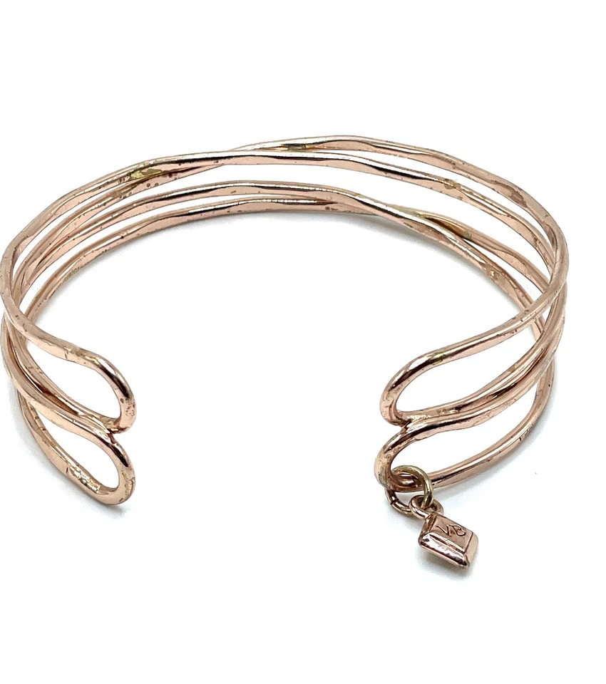 Vera Bradley Cuff Crossings Minimalist Bracelet Rose Gold Crystal Dangle - Image 2 of 4