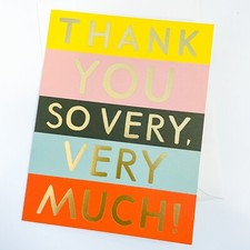RIFLE PAPER CO. Thank You Card  Envelope - "COLOR BLOCK" Gold Foil Blank A2