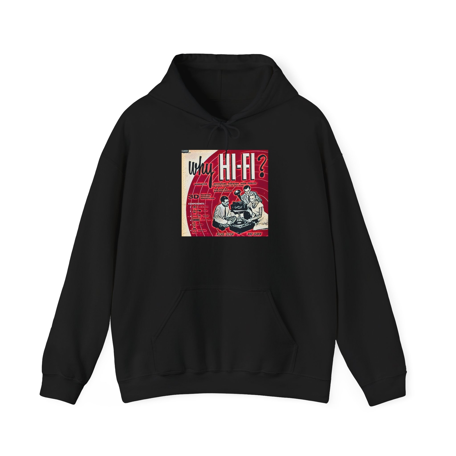 Why Hi-Fi Graphic Print Retro Art Crewneck Unisex Heavy Blend™ Hooded Sweatshirt