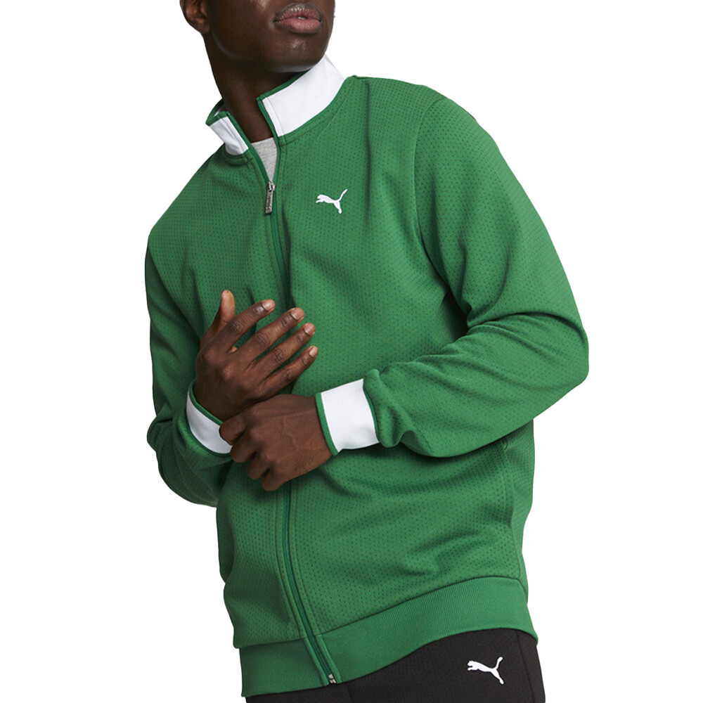 Puma Vintage Sport Full Zip Track Jacket Mens Green Casual Athletic Outerwear 68