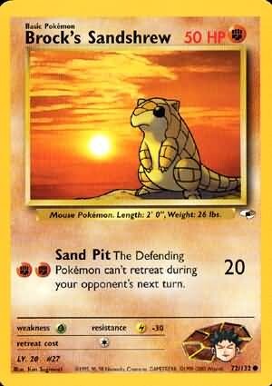 Pokemon Gym Heroes Card  72/132 Brock's Sandshrew