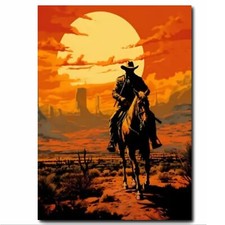 Arizona Cowboy Western Theme Wall Art Printed on Metal Aluminium Sign
