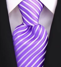 Scott Allan Men's Purple Silver Striped Necktie