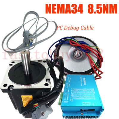 1214oz-in 8.5NM Close-Loop Stepper Motor Nema34 DSP Driver/Power Supply/PC Cable