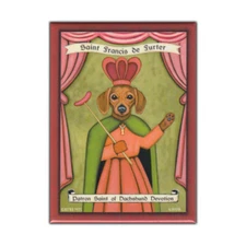 Retro Pets Magnet, Patron Saint Dog Series, Dachshund, Advertising, 2.5" x 3.5"