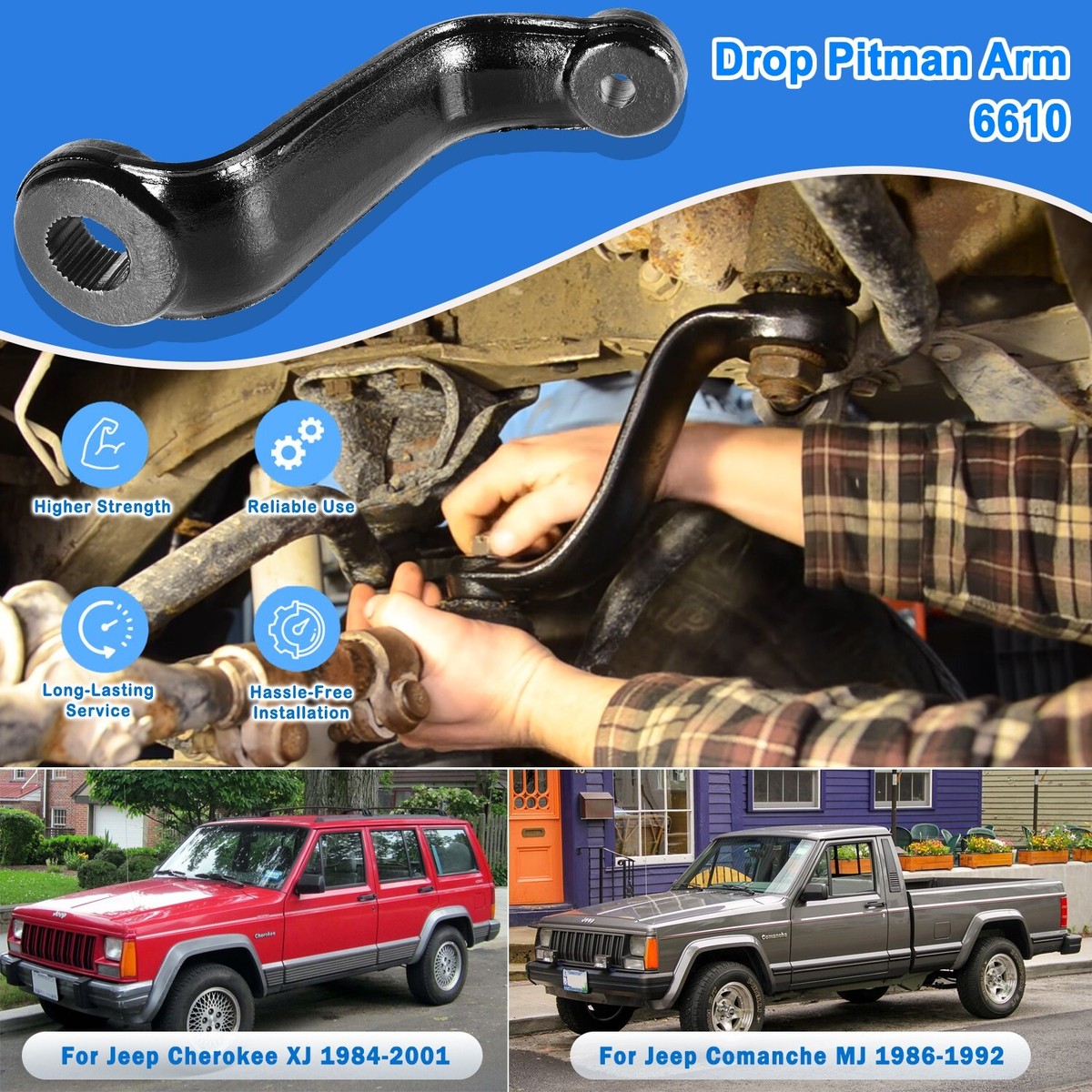 Drop Pitman Arm for 84-01 Jeep Cherokee XJ & 86-92 Comanche