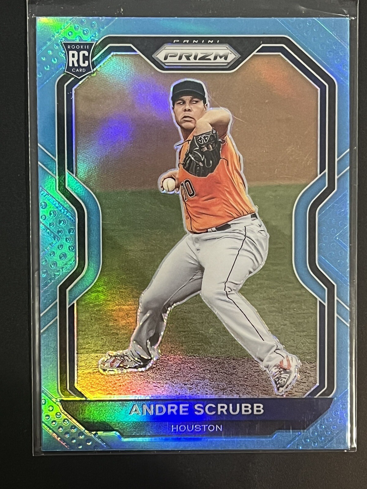2021 Panini Prizm Carolina Blue Prizm #54 Andre Scrubb RC - Houston Astros