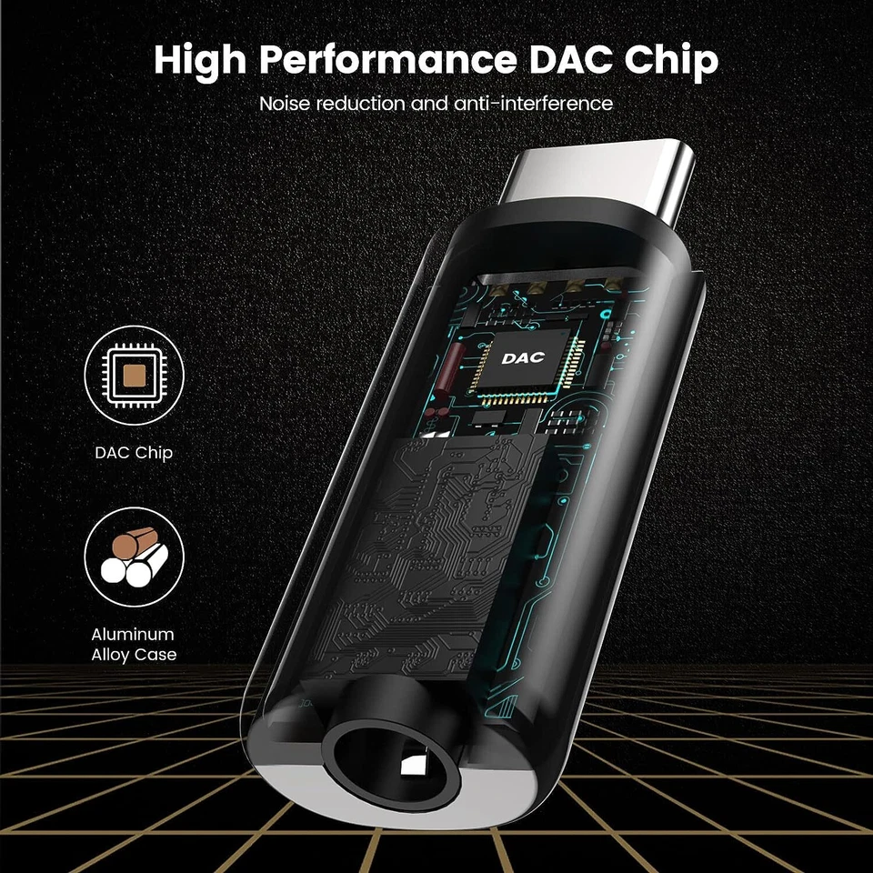 Paquete de 2 puertos adaptadores USB-C tipo C a conector de audio auxiliar de 3,5 mm auriculares coche Foto 4 de 4