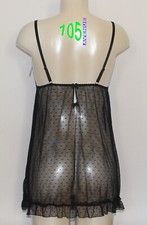 Nuisette Femme Plissée En Dentelle Noire - Taille 38 - Très Bon état