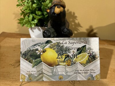 La Saponeria Firenze Limone Lemon Scented Soap Tuscany Italy 10.5 Oz Italian Box