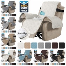 1/2/3 Seater Recliner Chair Cover Waterproof Non Slip Armchair Couch Slipcover