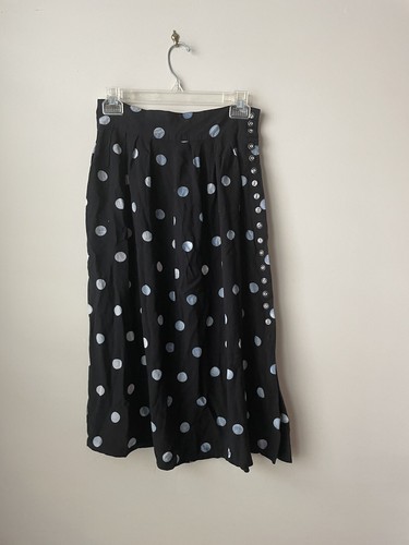 DESIGNER Léger Skirt Polka Dot midi length 26/27 in Waist Button Side