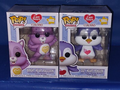 CARE BEAR COUSINS BRIGHT HEART RACCOON & COZY HEART PENGUIN FUNKO