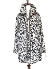 Christian Siriano Snow Leopard Faux Fur Coat, Nwt, Size S