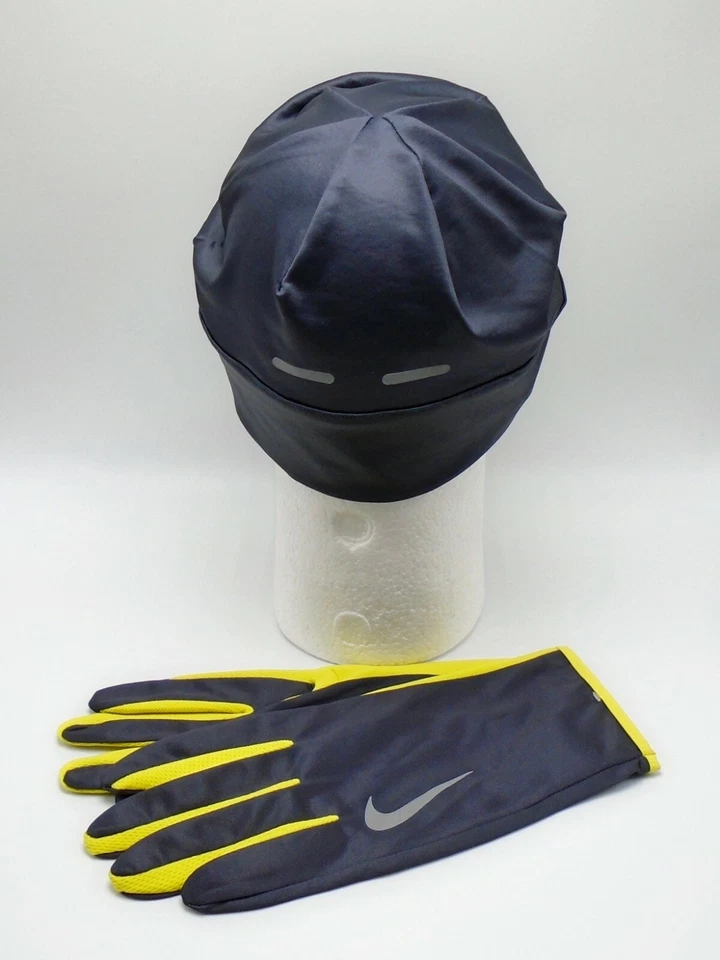 Nike Hat and Gloves Set Men's L/XL Dri-Fit Running Gridiron/Bright Citron/Silver - Image 4 of 4