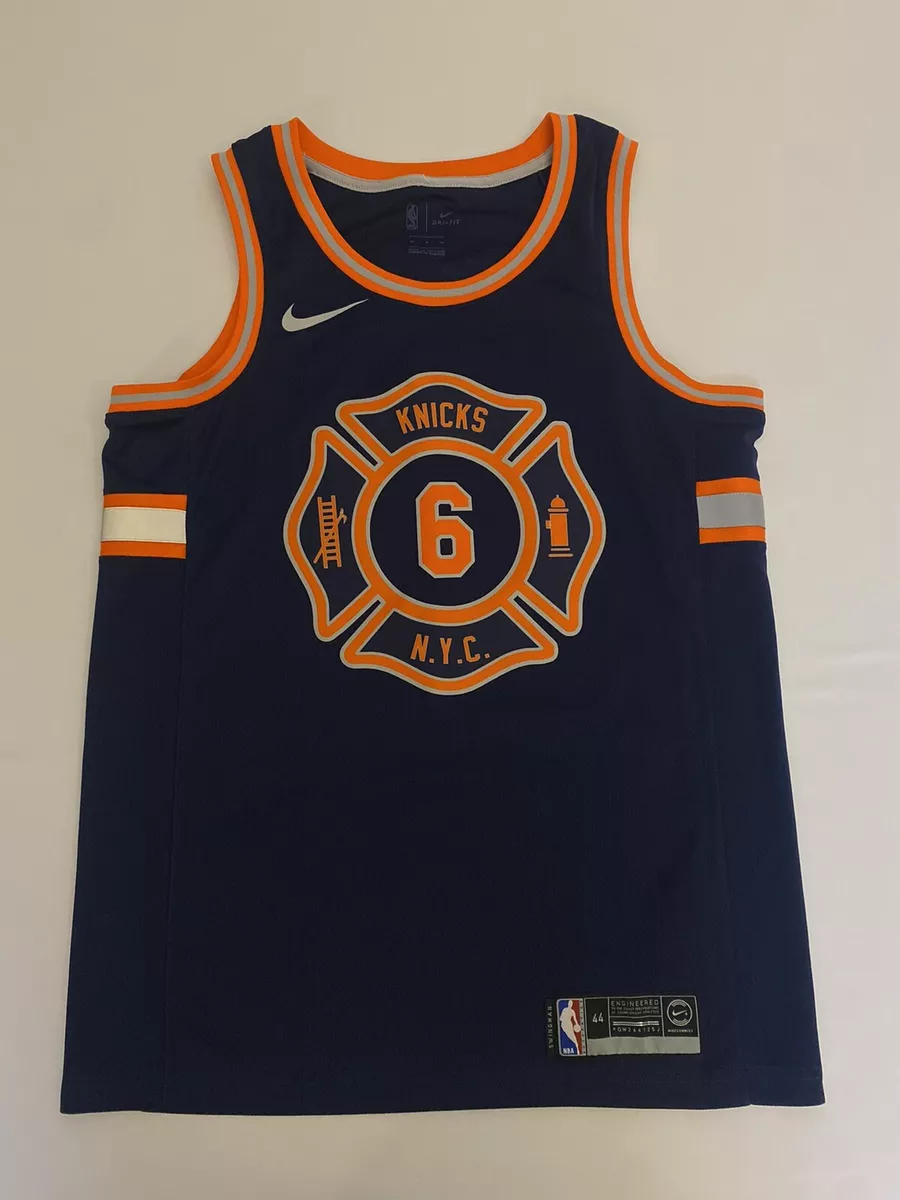 2017 NBA City Edition New York Knicks FDNY Kristaps Porzingis Jersey 44 M  RARE