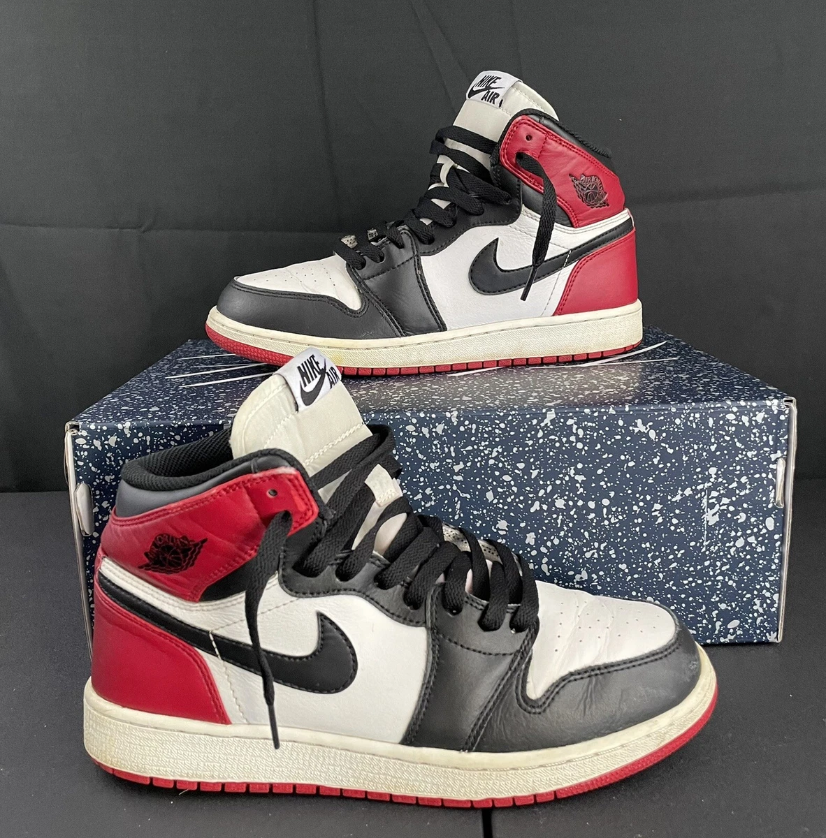 Nike Air Jordan 1 Retro High 2013 Black Toe Size 7y