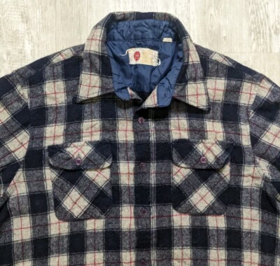 KINGS ROAD Sears FULL CUT ウールジャケット VTG Sears Kings Road Mens Wool Blend Shirt Jacket Size XL Tall