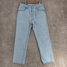 Vintage Levis 501 Jeans Mens 34x30 Fits 32x30 Blue Straight Button Fly USA 90s