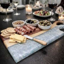 Live Edge Red Cedar  Artic Pearl Resin Charcuterie Board