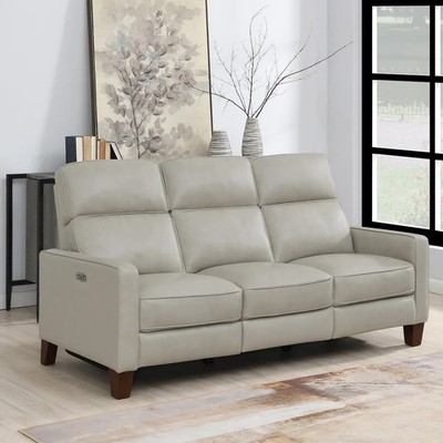 Jackston Leather Power Reclining Sofa w/ Power Headrest by Synergy Home Furnish